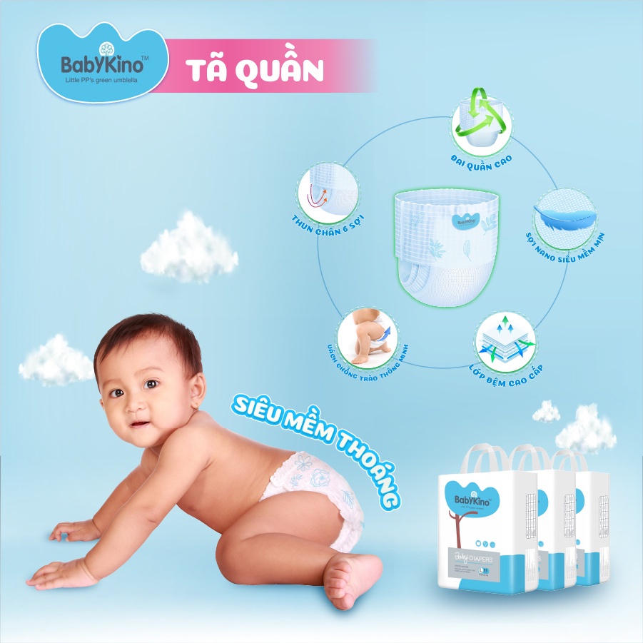 Tặng 6 Miếng/ Gói - Tã Bỉm Quần BabyKino Anh Quốc