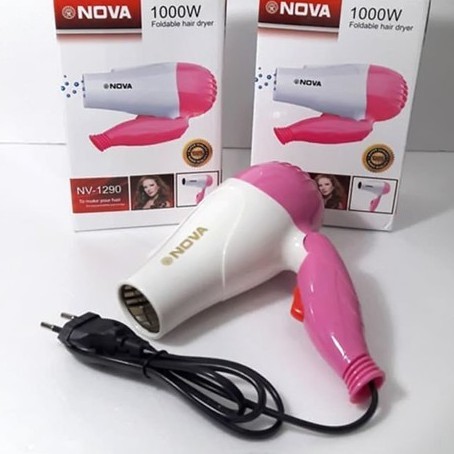 MÁY SẤY TÓC NOVA CHÍNH HÃNG - MÁY SẤY TÓC MINI Gập lại rất gọn gàng, đầu thổi thông mình xoay tròn