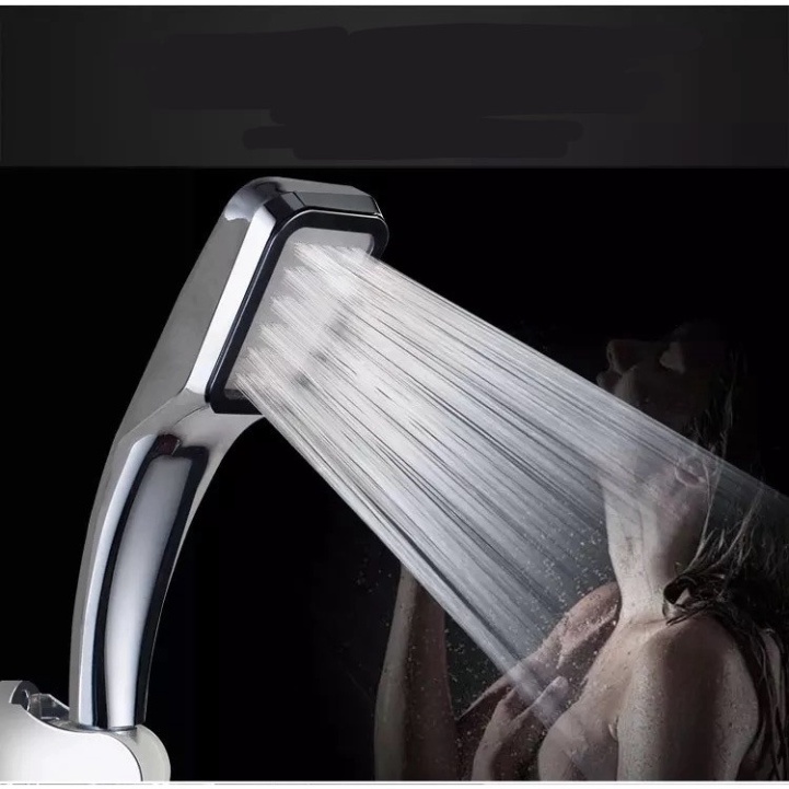 [ Có Video ] Bộ tay sen tắm vòi sen tăng áp vuông nhựa ABS mạ Crom mặt inox 304 chống rỉ sét thế hệ mớ , đủ bộ tay+dây+c