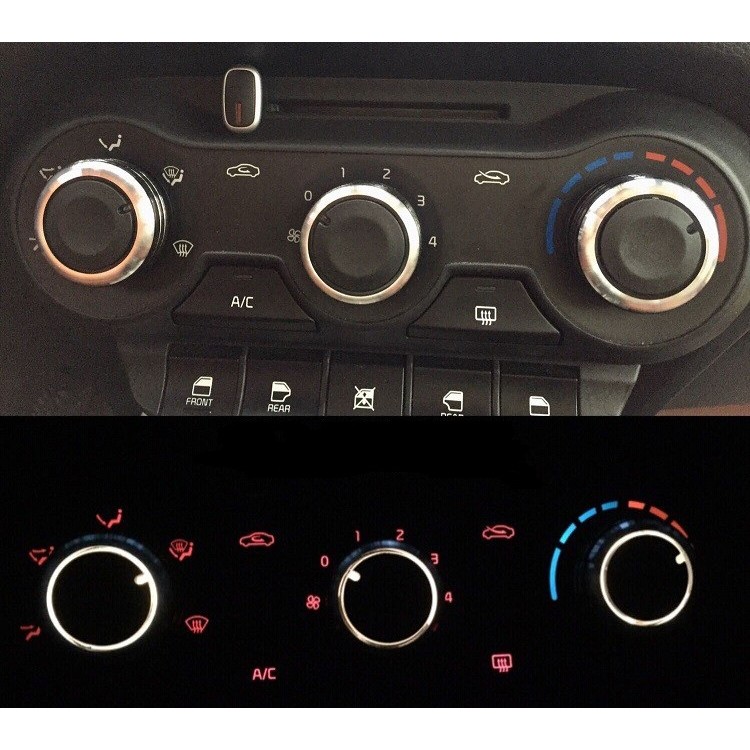 Núm điều hòa xe Kia Soluto/Pegas màu Xanh sang trọng