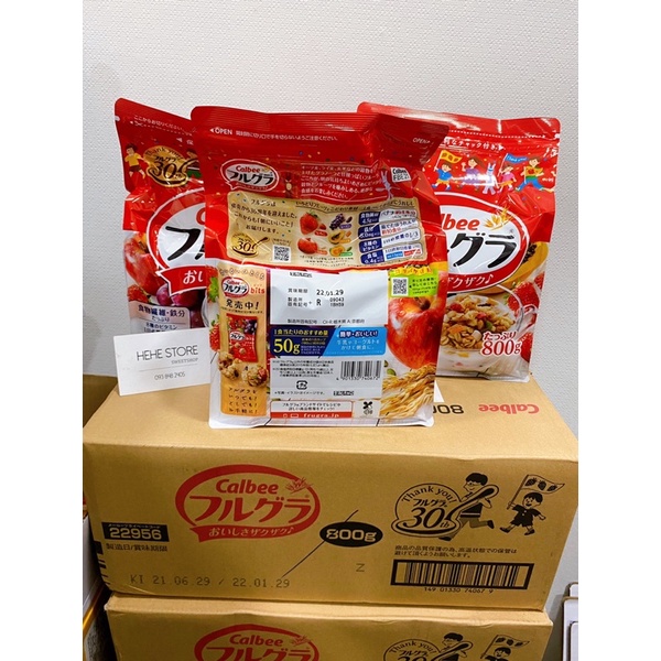 [Mã 252FMCGSALE giảm 8% đơn 500K] ngũ cốc Calbee Nhật Bản túi đỏ 800G date 4/2022