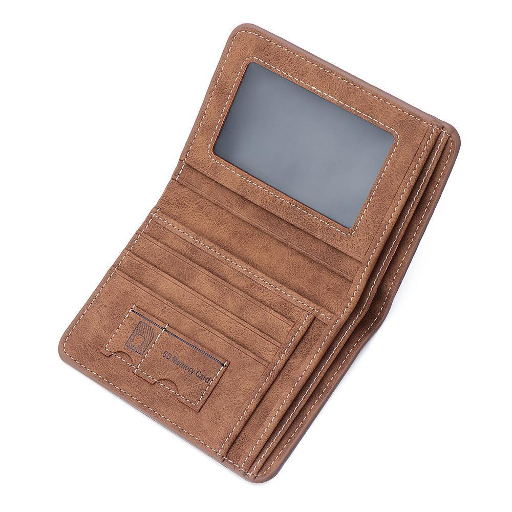 Ví Da Gập Đôi Phong Cách Retro Dành Cho Nam