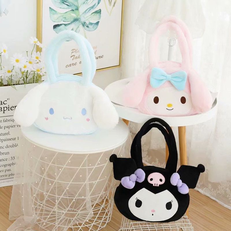 Ba lô lông nhung Kawaii kiromi Sanrio Cinnamoroll My Melody đơn giản dễ thương tặng cho trẻ em
