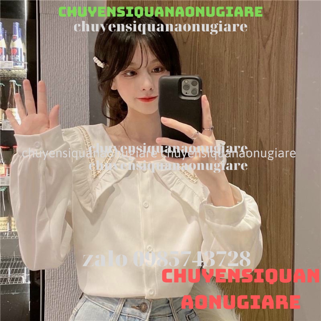 áo sơ mi nữ cổ bèo , áo babydoll tay bèo tiểu thư hàng QCCC loại 1 A00011 kaca chuyensiquanaonugiare