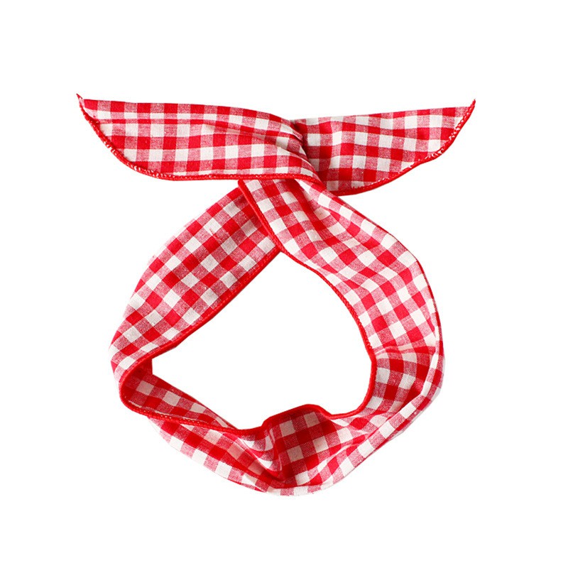 Băng Đô Vải Caro Mềm Turban Thời Trang