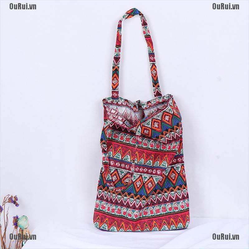 Túi Đeo Vai Vải Canvas Thổ Cẩm Thời Trang