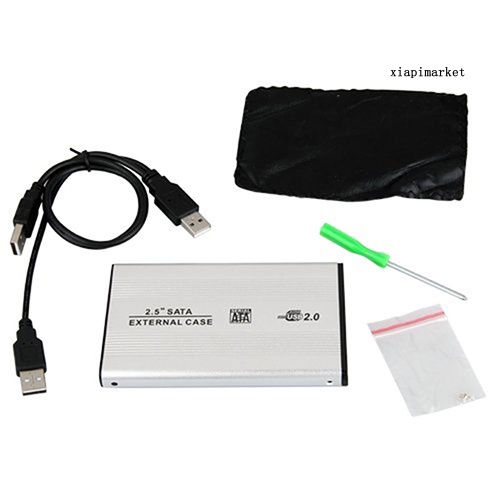 MAT_Portable USB 2.0 SATA Case 2.5 Inch Mobile External Hard Disk Drive HDD Enclosure