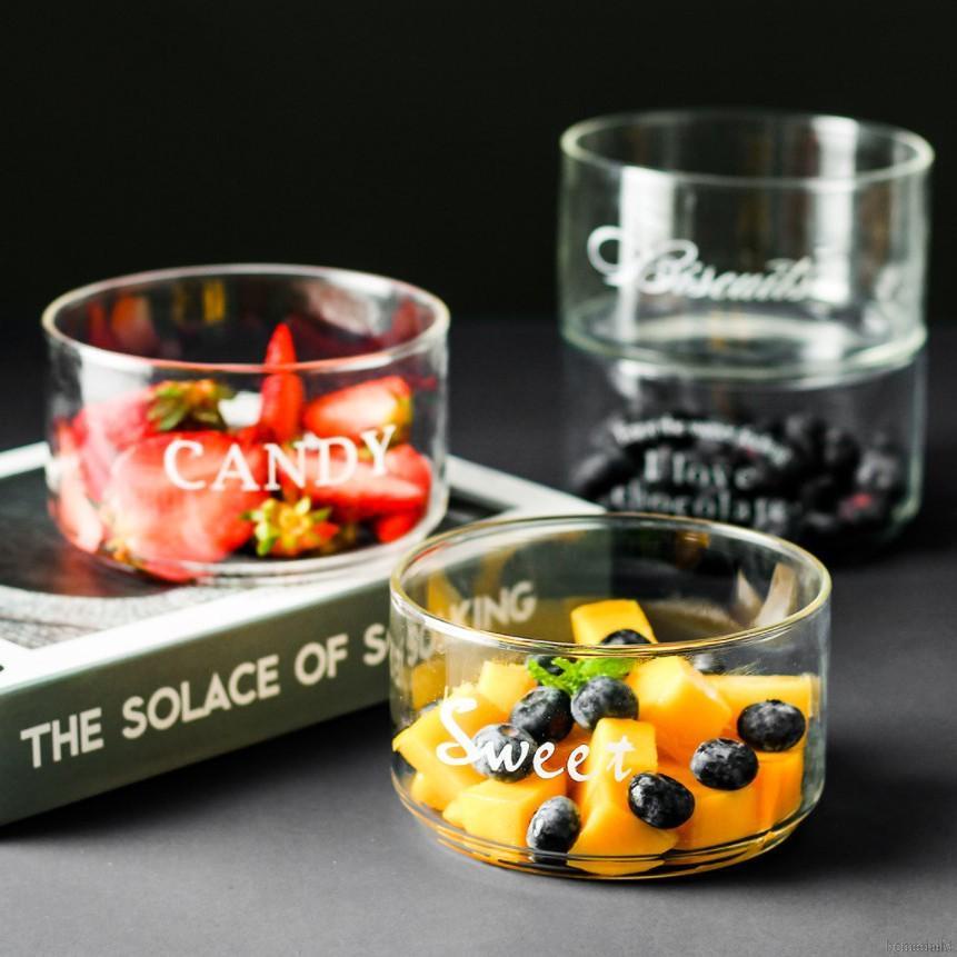 Home Glass Salad Bowl Transparent Glass Bowl Fruit Salad Bowl