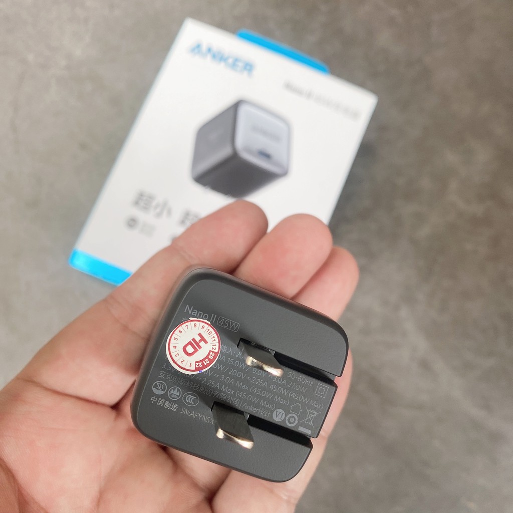 Củ sạc ANKER 45W Nano II GaN Thế hệ 2 - A2664 Sạc nhanh PD 20W Siêu nhanh 25W PPS AnkerShop