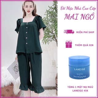 Đồ Bộ Bigsize Lửng Ở Nhà Nữ Chất Lụa/Lanh/Tole - Bộ Quần Áo Ngủ Nữ Tay Cánh Tiên Mặc Mùa Hè,  MAI NGÔ