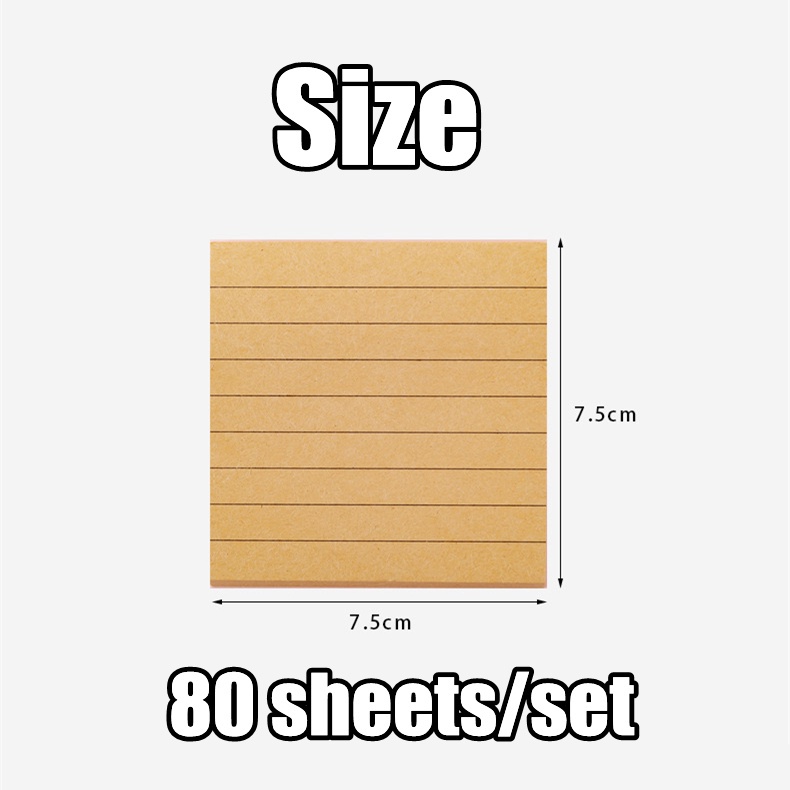 Set 80 Tờ Giấy Ghi Chú Kẻ Ô Ngang Dùng Trang Trí