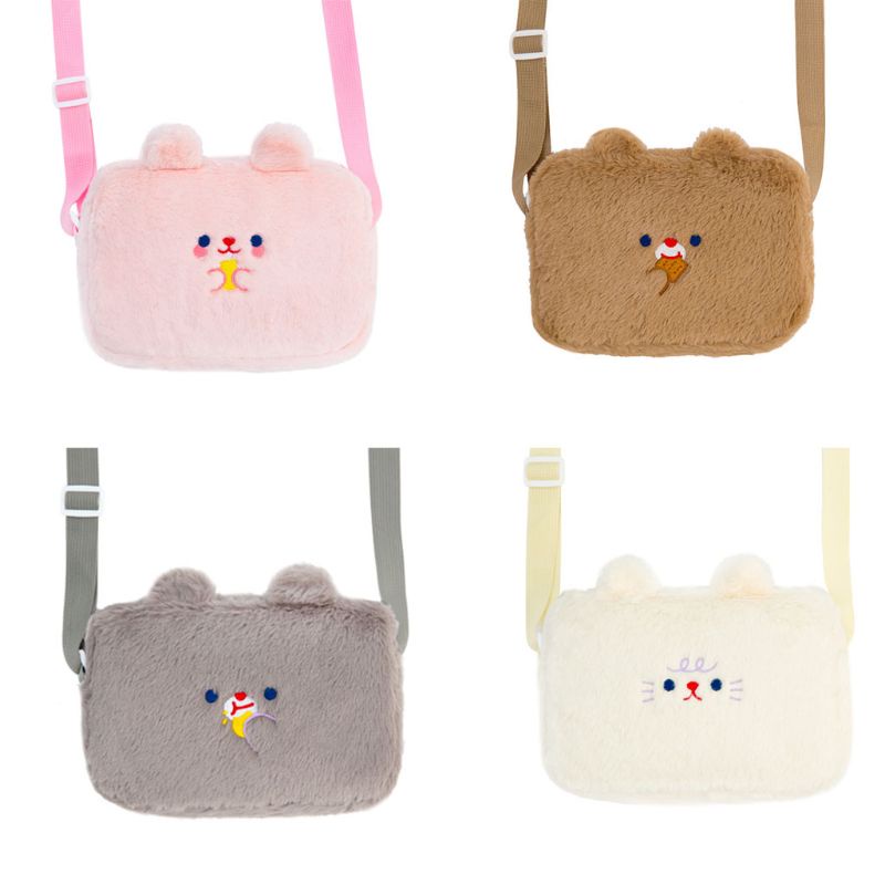 Túi Đeo Chéo Vai Bằng Vải Bông Nhỏ Nhắn Dễ Thương Dành Cho Nữ
