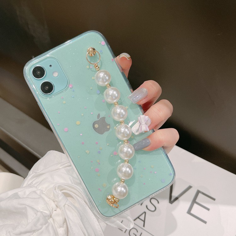 Huawei Y6P Y9S Y9 Prime Y7 Y6 Pro Y9 Y5 2019 Nova 5T 7i 3i 4e Y6S P30 Pro Lite Y7A Case Soft Bling Bling with Pearls Bracelet