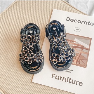 Dép sandal bé gái size 26-36 đính cườm hoa dễ thương