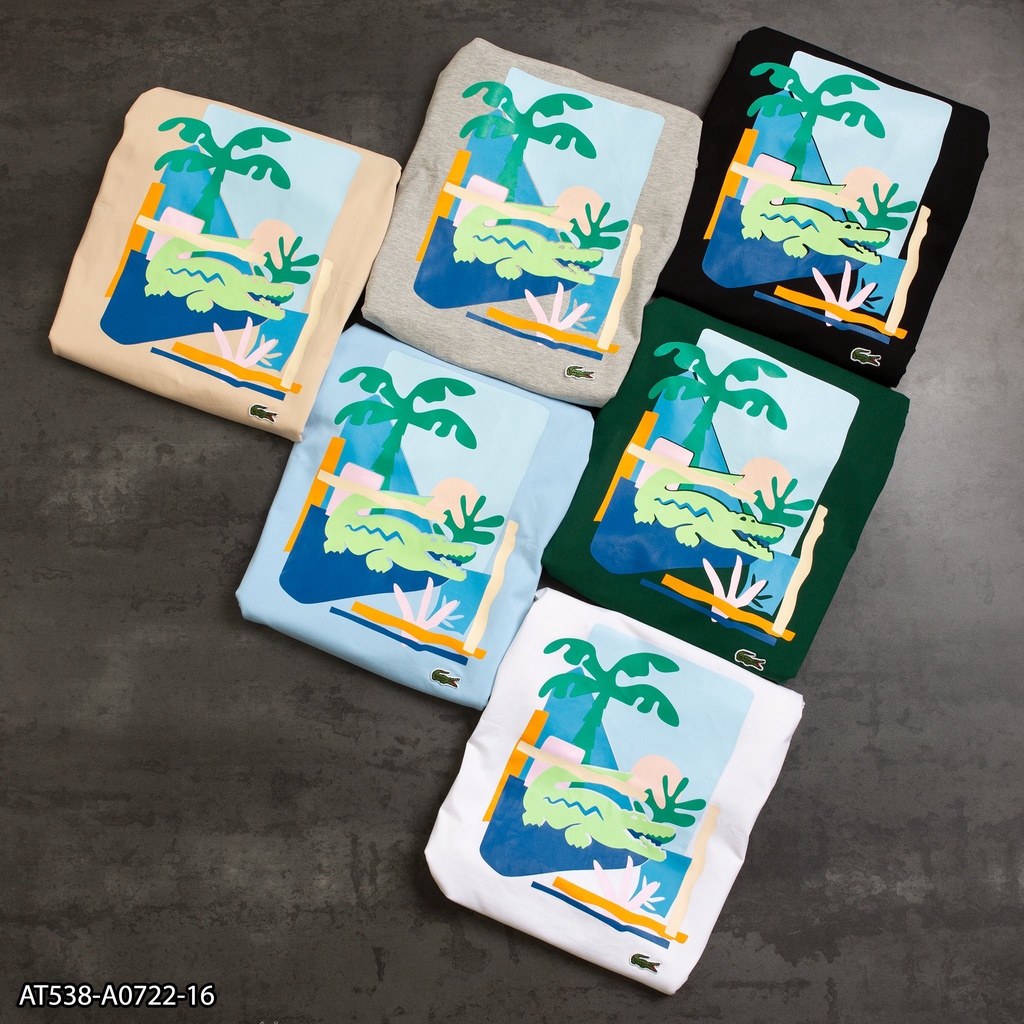 Áo thun NAM 🐊 100% Cotton AT538 - áo thun in họa tiết 🐊cây dừa- Thời Trang Nam VNXK