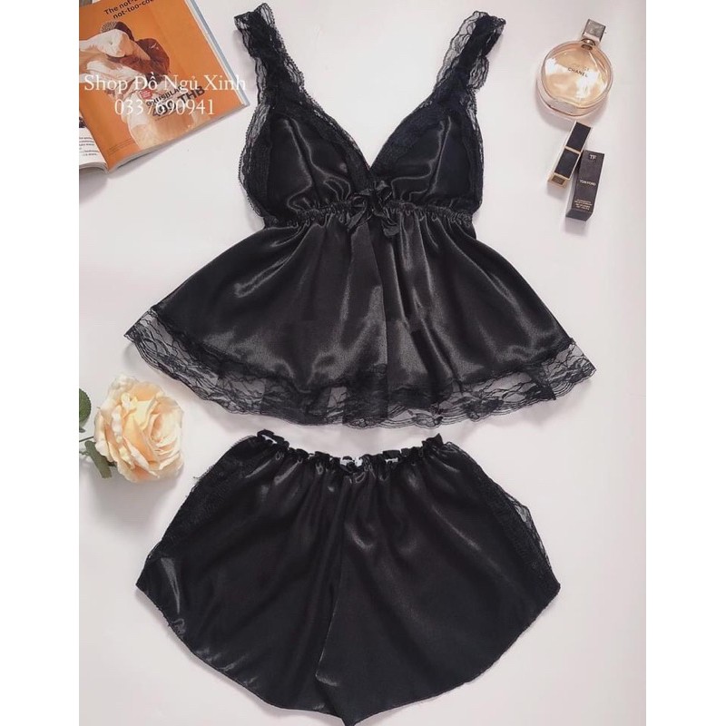 [Mã FASHION10KP giảm 10K đơn 50K] (Hình thật) Set Đồ Ngủ Phi Lụa Vải Mềm Chuẩn Loại 1 CÓ MÚT NÂNG NGỰC CỰC SEXY | BigBuy360 - bigbuy360.vn