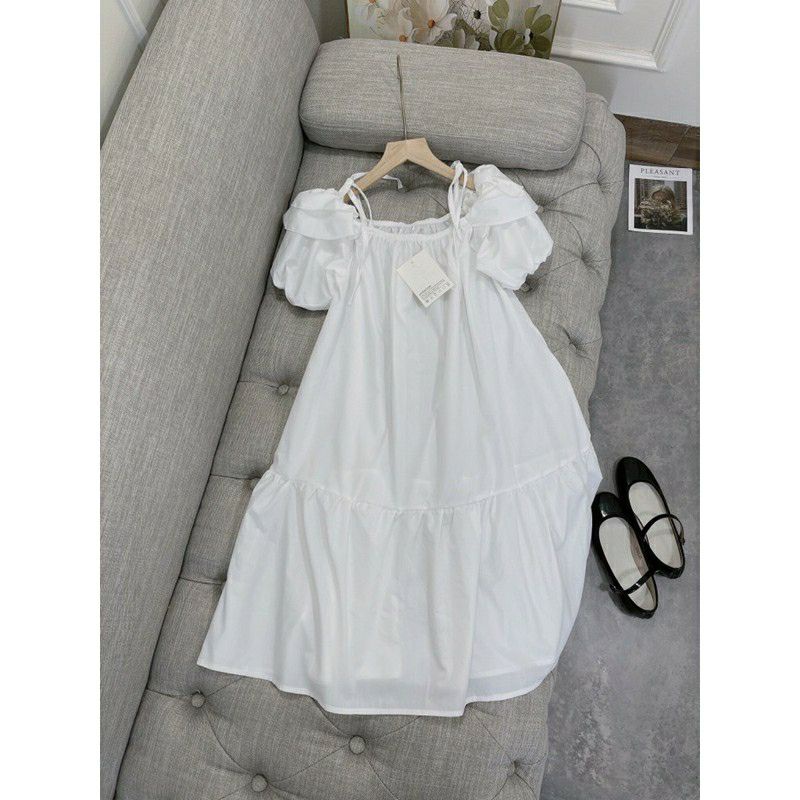 VÁY BABYDOLL TAY PHỒNG MÀU TRẮNG