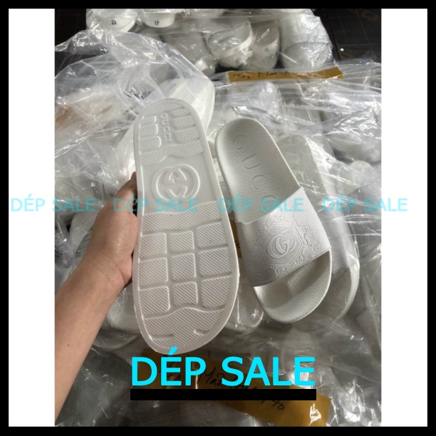 [Sale Dép] Dép nam nữ quai ngang GUCCI full trắng thời trang -NKH Store0