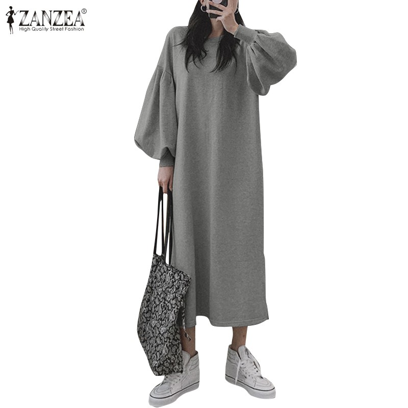 ZANZEA Đầm dài xẻ tà thời trang nữ dễ thương | BigBuy360 - bigbuy360.vn