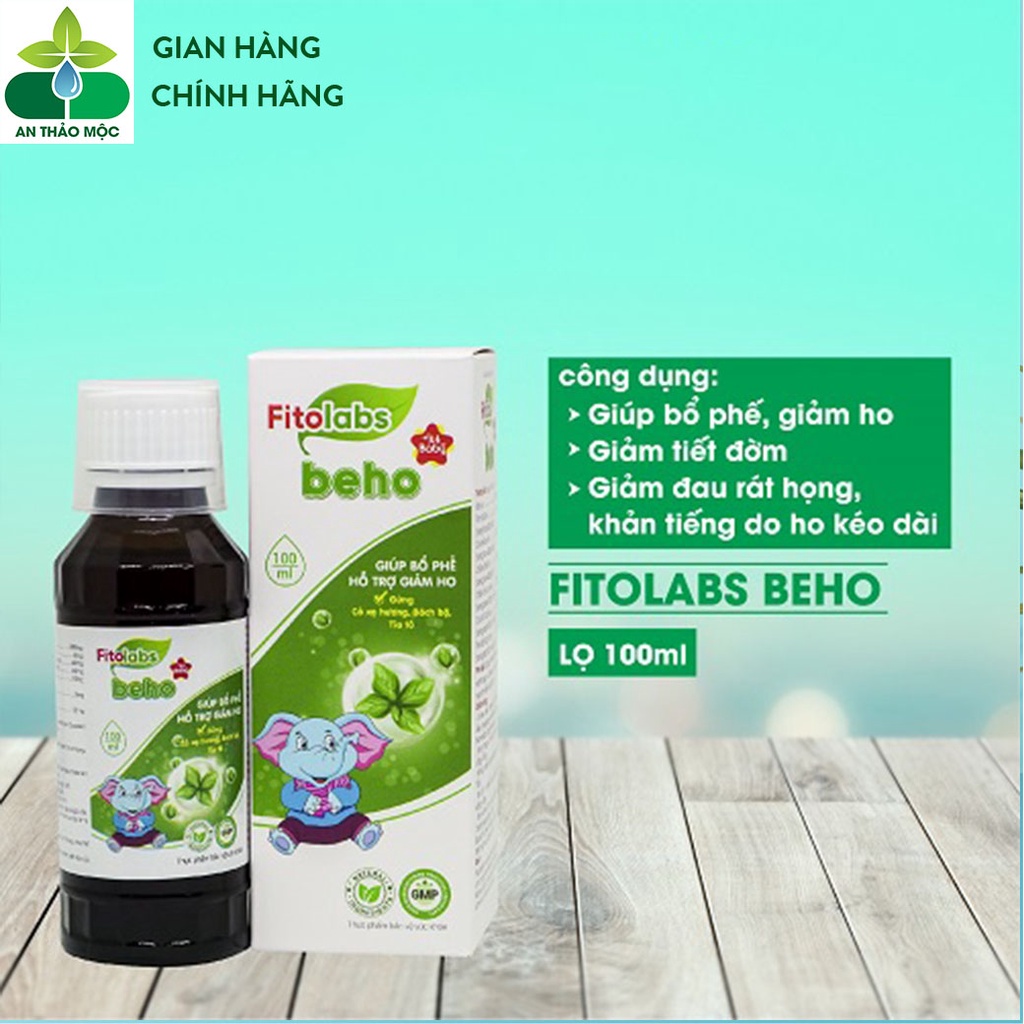 Siro Ho Thảo Dược Fitolabs Beho Giúp Bé Giảm Ho Long Đờm Rát Họng Bổ Phế Tăng Đề Kháng Đường Hô Hấp.Chai 100ml