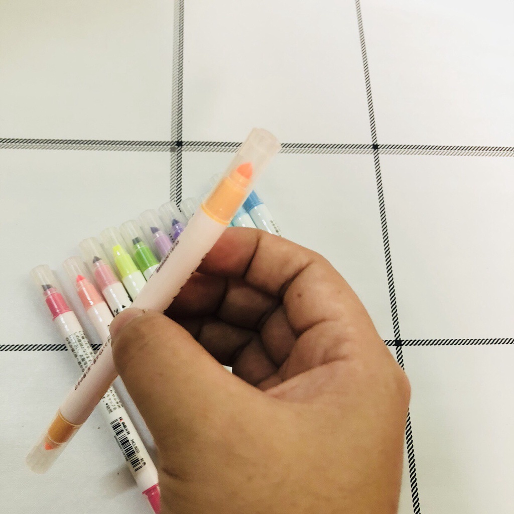 Bút dạ quang 12 bút highlight màu sắc xinh xắn hỗ trợ ghi chú