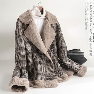 Áo khoác dạ lót lông mã vt113