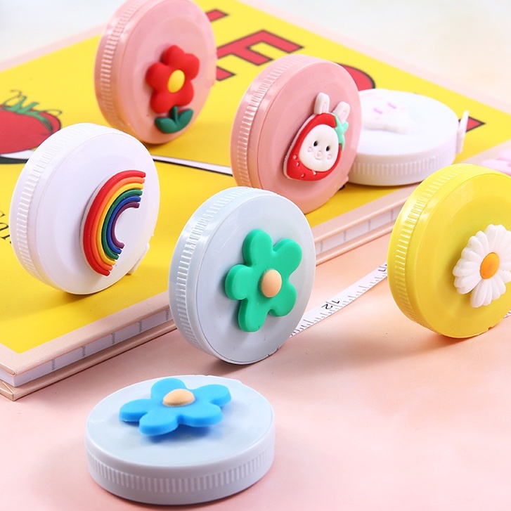 Thước dây cuộn mini kéo rút tự động cute đo eo chiều cao cho bé