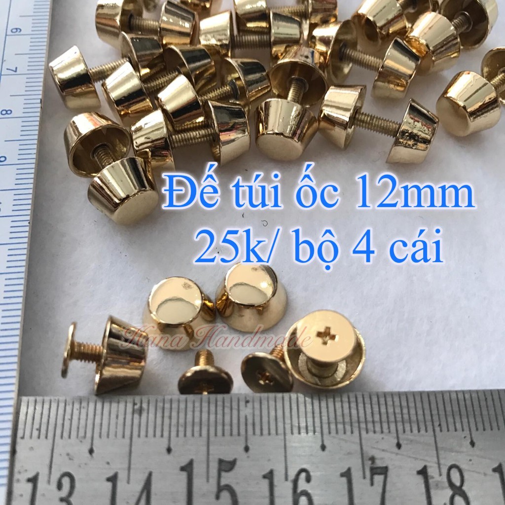 Đế Túi Ốc 12mm vàng (25k/bộ/4 cái)