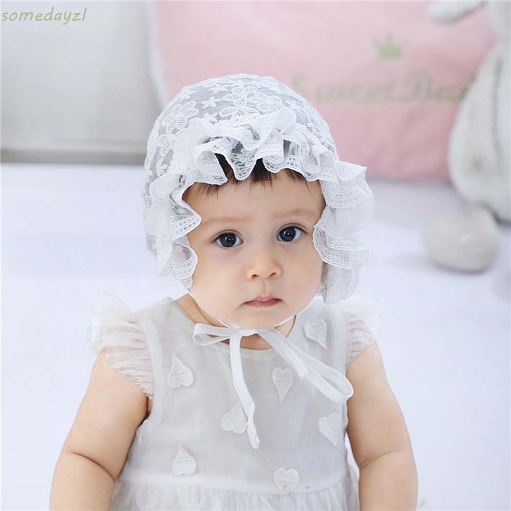 Mũ Cotton Phối Ren Thời Trang Cho Bé Gái Từ 0-1 Tuổi