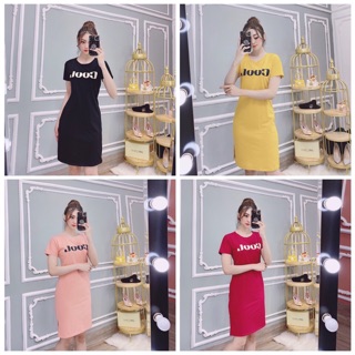 Đầm thun thái dáng dài phom rộng