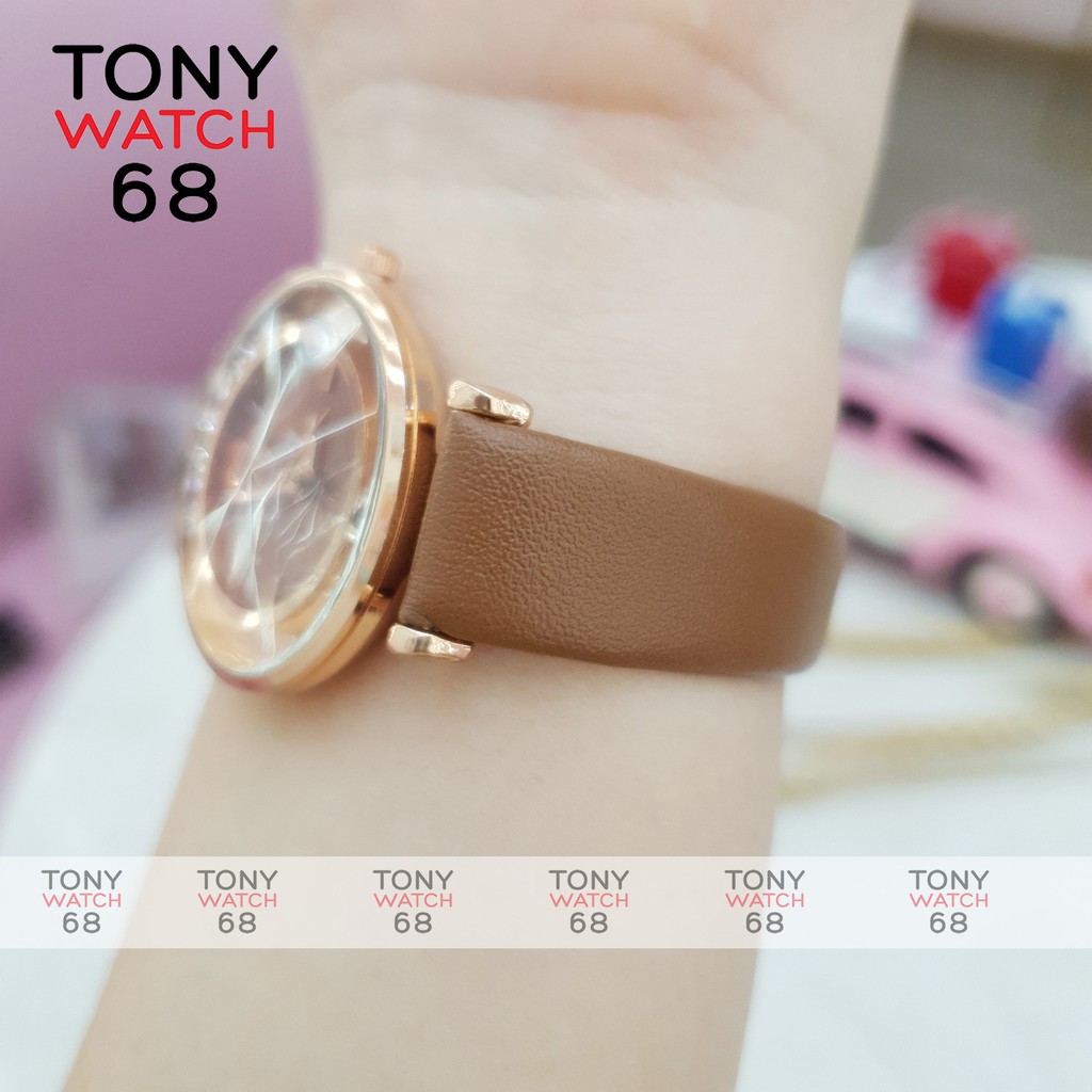 Đồng hồ nữ dây da GOGOEY màu đỏ đá xoay chạy vòng | BigBuy360 - bigbuy360.vn