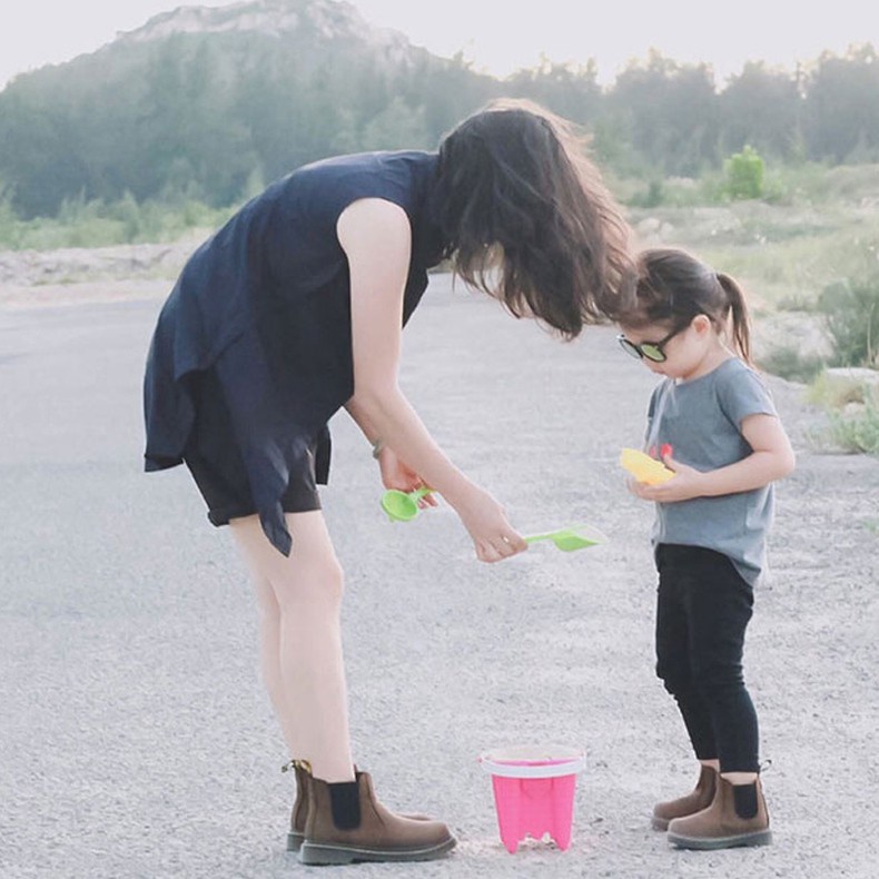 Giày Bốt Da PU Phong Cách Hàn Quốc Cho Bé Gái