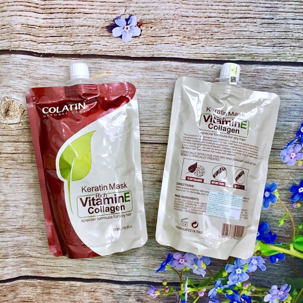 Kem Hấp Tóc Siêu Mượt COLATIN Keratin Mask Vitamin E 500ml