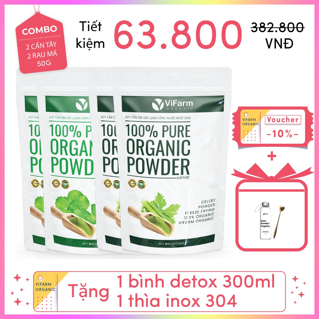 Bột Trà Xanh Matcha Nguyên Chất ViFarm 50Gram Sấy Lạnh Công Nghệ Nhật Bản, Bột Matcha Trà Xanh Làm Bánh, Đắp Mặt