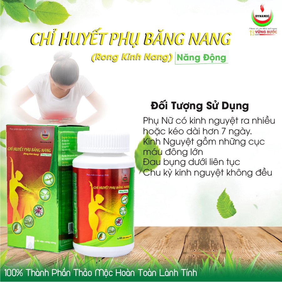 Điều hòa kinh nguyệt, giảm đau bụng kinh, rong kinh Chỉ Huyết Phụ Băng Nang lọ 60 viên