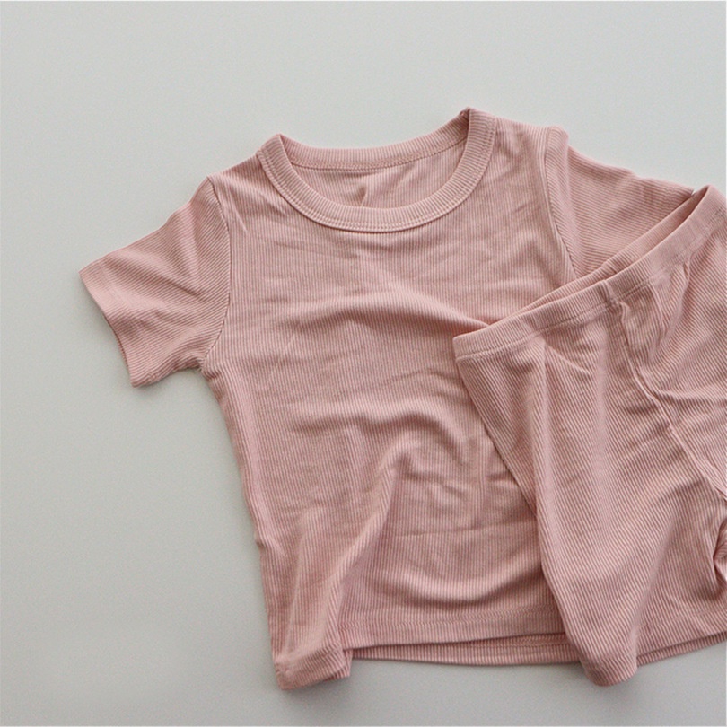 Set 1 Món Áo Tay Ngắn + Quần Short Cotton Phong Cách Chiến Binh Màu Sắc Đơn Giản Thời Trang Mùa Hè Cho Bé