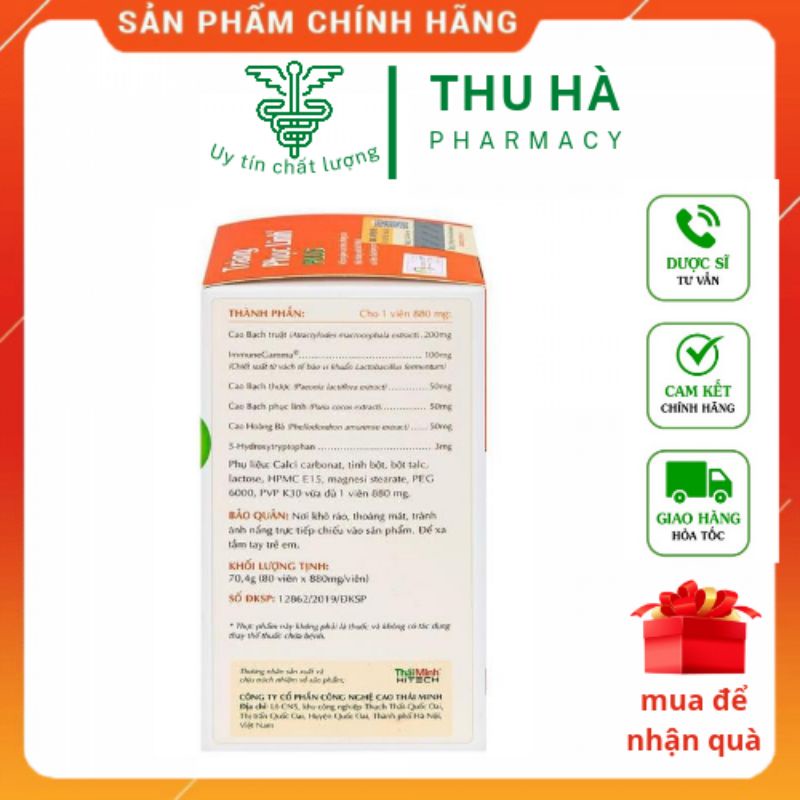 Tràng Phục Linh pluss lọ 80 viên - Tái tạo và phục hồi niêm mạc đại tràng- Dùng cho người đại tràng kích thích