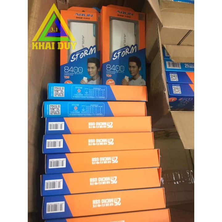 PIN DỰ PHÒNG ARUN 8400mah Y39 HAI CỔNG SẠC RẺ NHẤT THỊ TRƯỜNG