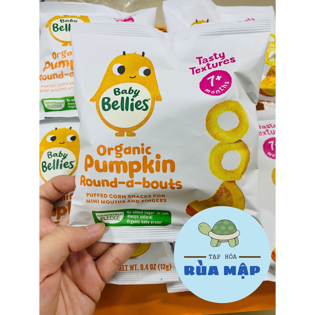 Bánh snack cho bé Baby Bellies Organic Pumpkin Round-a-bouts (Date 2022)