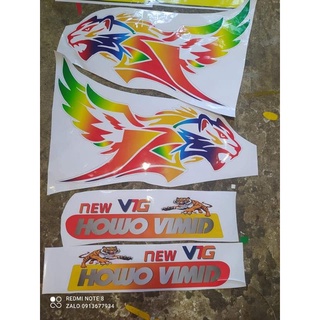 Tem Hổ bay dán trang trí xe Howo ben, Howo vimid, Howo A7