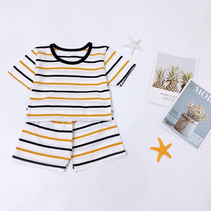 Bộ cộc tay kẻ ngang siêu mát cho bé