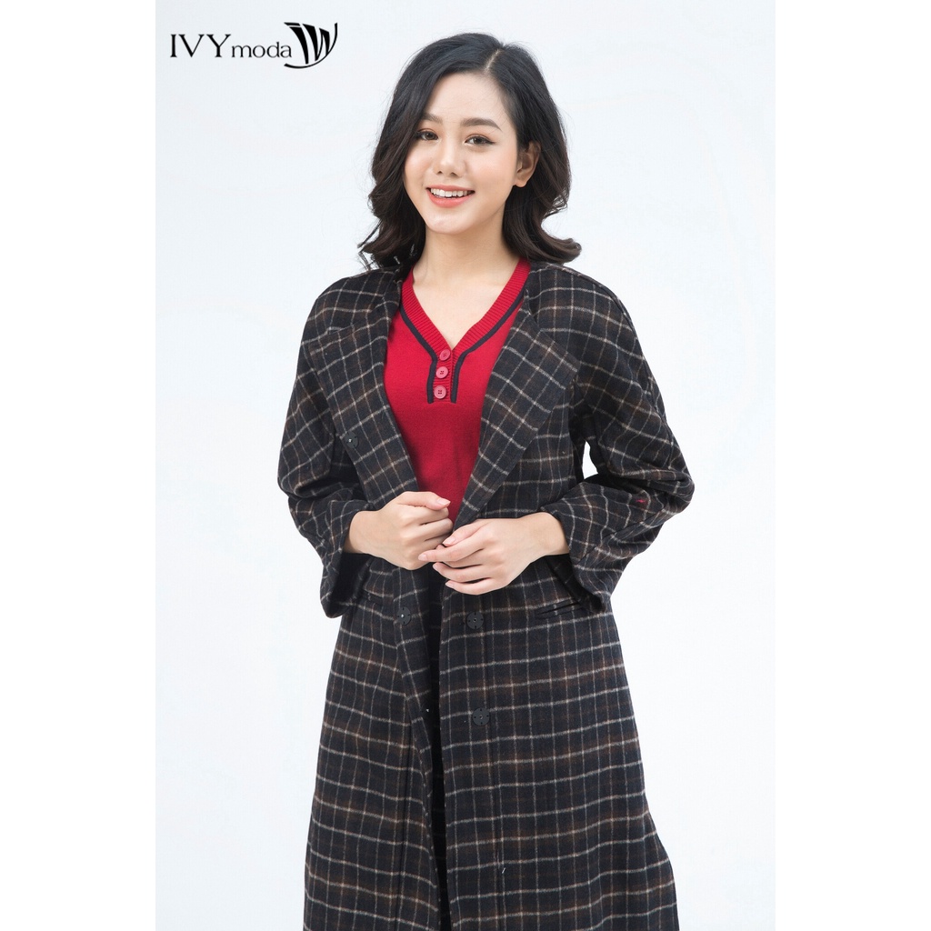 Áo khoác dạ nữ khuy ẩn IVY moda MS 71M4973