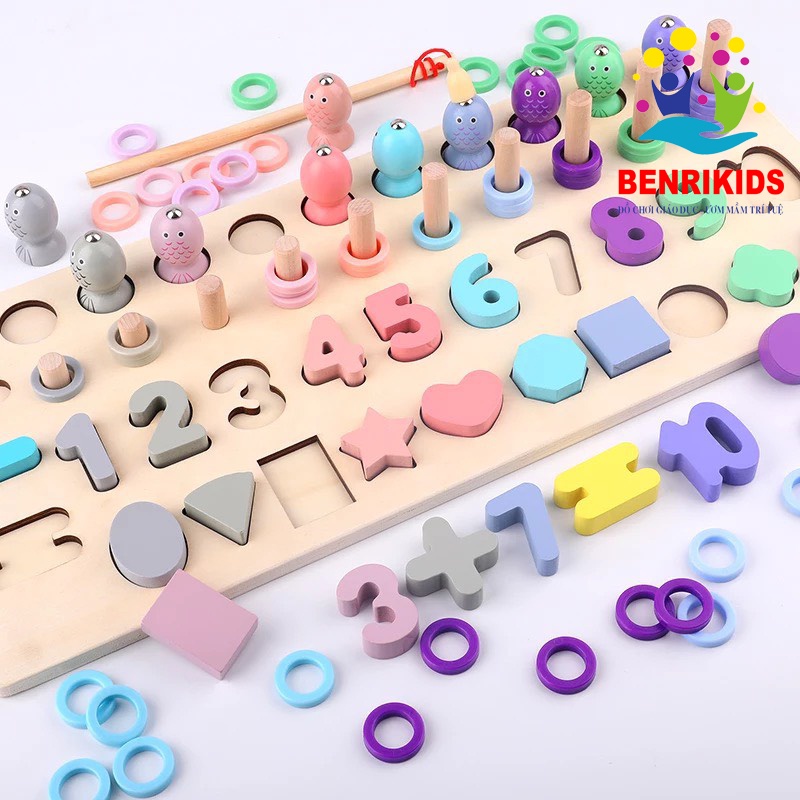 Đồ Chơi Cột Tính Câu Cá Benrikids Kết Hợp Số Đếm Và Hình Khối- Giáo Cụ Montessori Cho Trẻ Mầm Non