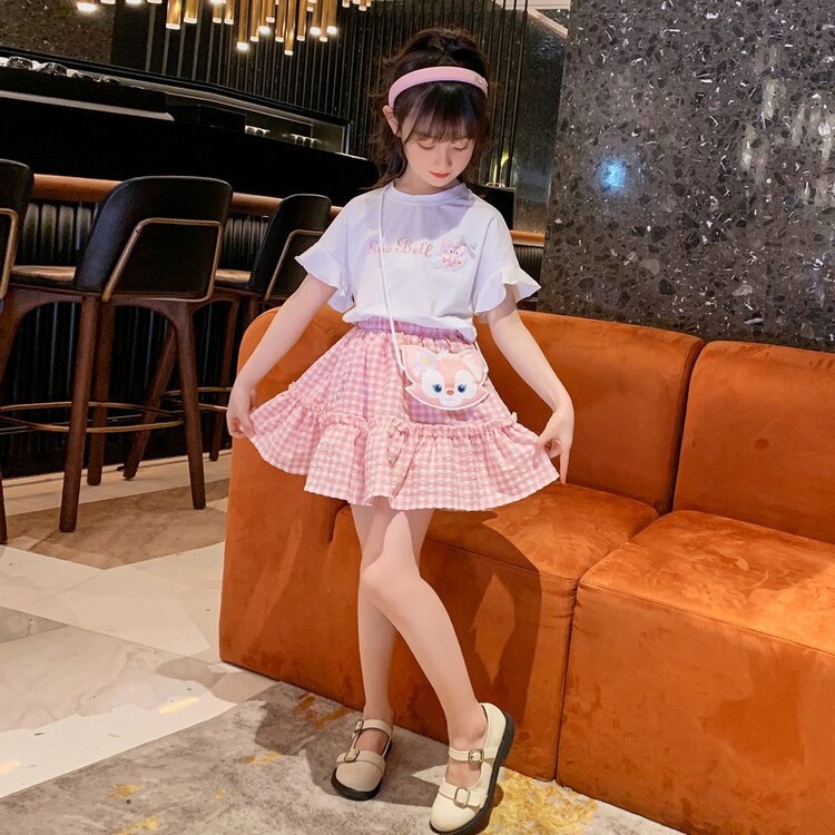 Angugu Set Áo &quot;Trên + Chân Váy&quot; 18-45kg Cho Bé Gái Từ 4-14 Tuổi. Áo Sơ Mi Cotton Cá Tính Thời Trang Đầm Thanh Lịch Chất Lượng Cao Thanh Lịch Áo Thun Thiết Kế Mới Thời Trang Dành Cho 2022 2022