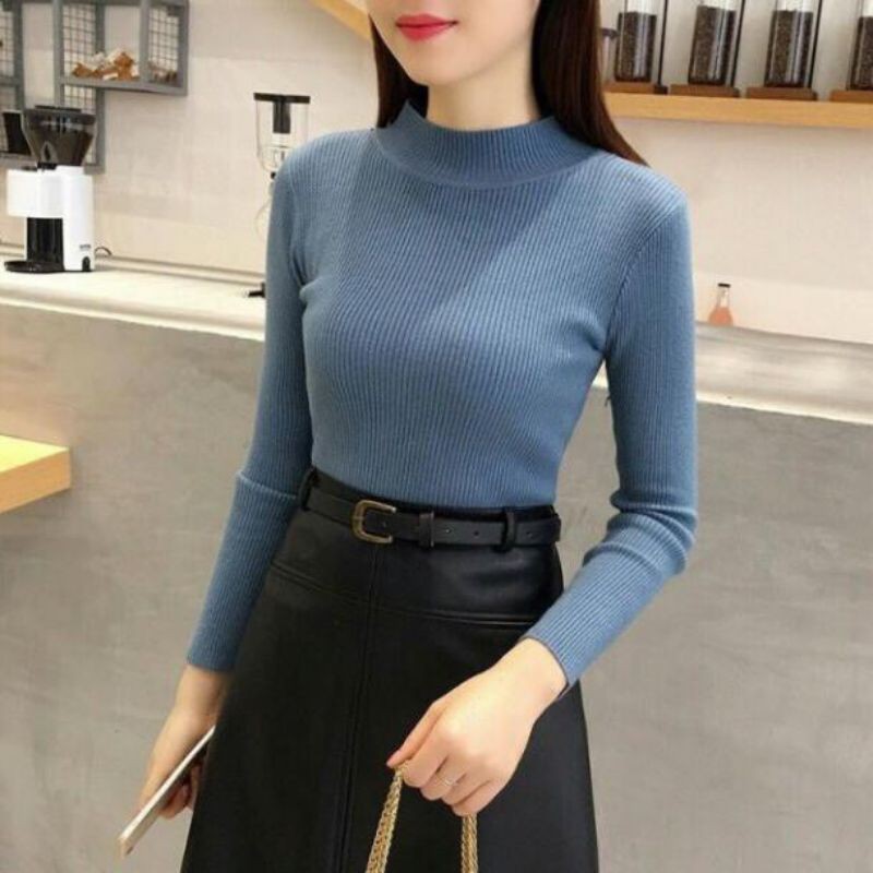 áo Len cổ 5 phân hàng qc loại 1 ảnh thật