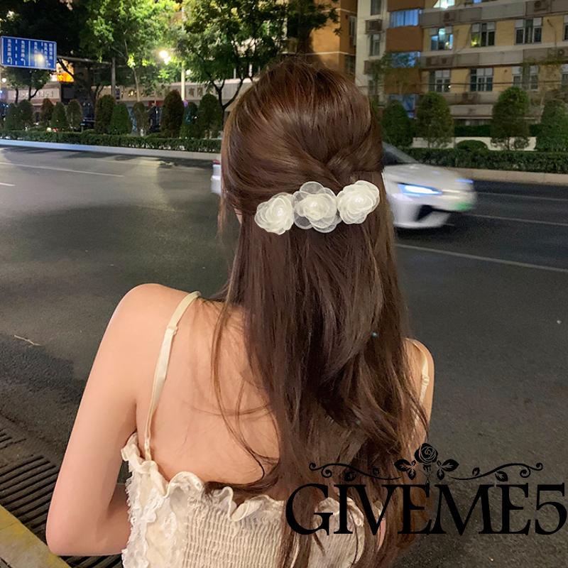 Kẹp tóc hình hoa trà dễ thương cho nữ