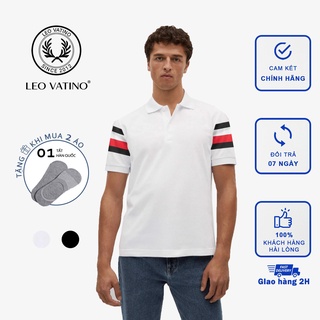 Áo thun polo nam POLOSHIRT đen phối 2 tay cổ bẻ tay ngắn lỡ PLS03 - Leo Vatino