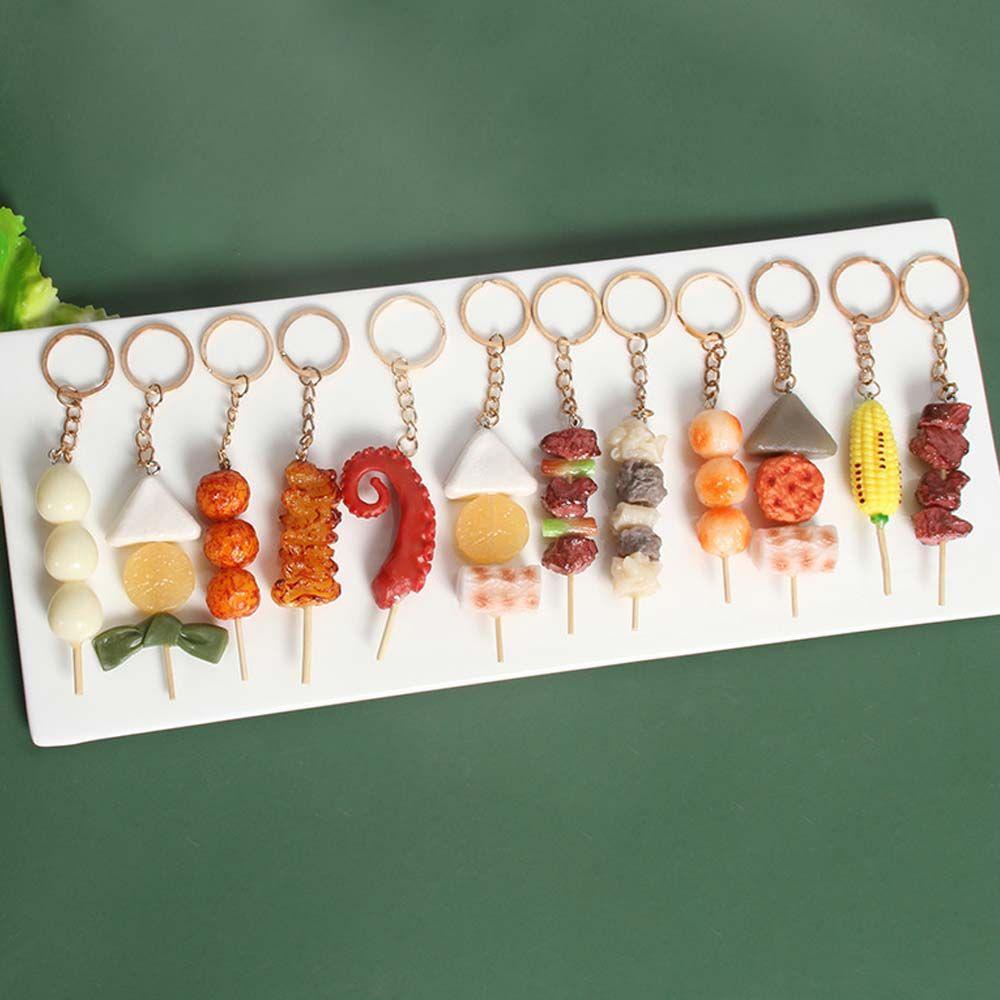 Móc Khóa Đồ Chơi Nướng BBQ Kiểu Hàn Quốc Bằng PVC Must Gluten Oden