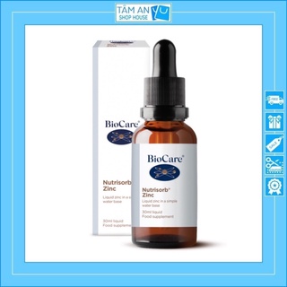 Kẽm nước biocare zinc nutrisorb cho bé từ sơ sinh - chuẩn anh | mẫu mới | 30ml