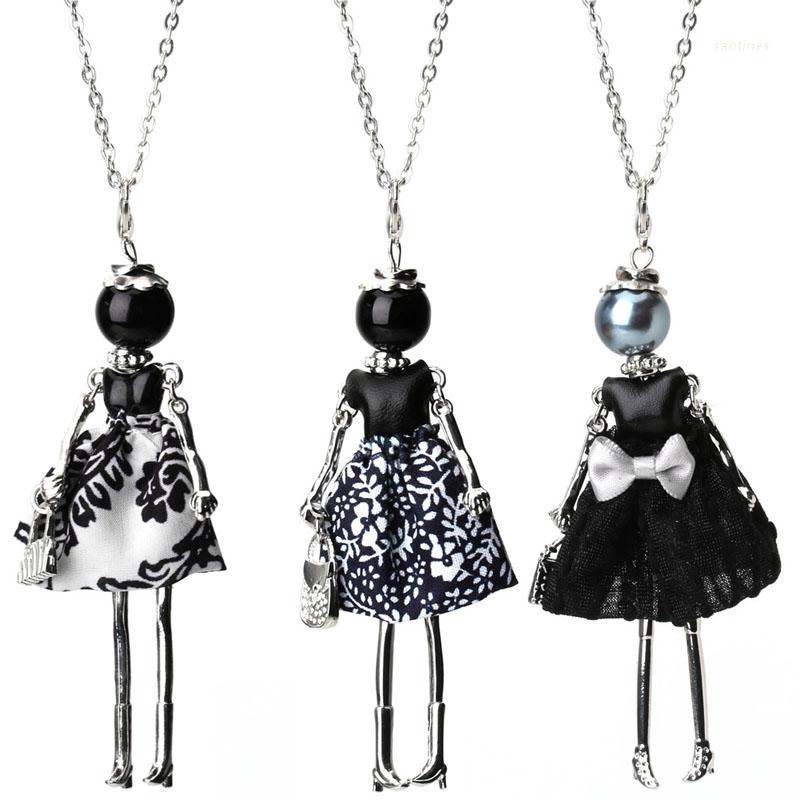 Vòng cổ dài mặt búp bê vải thời trang cho nữ